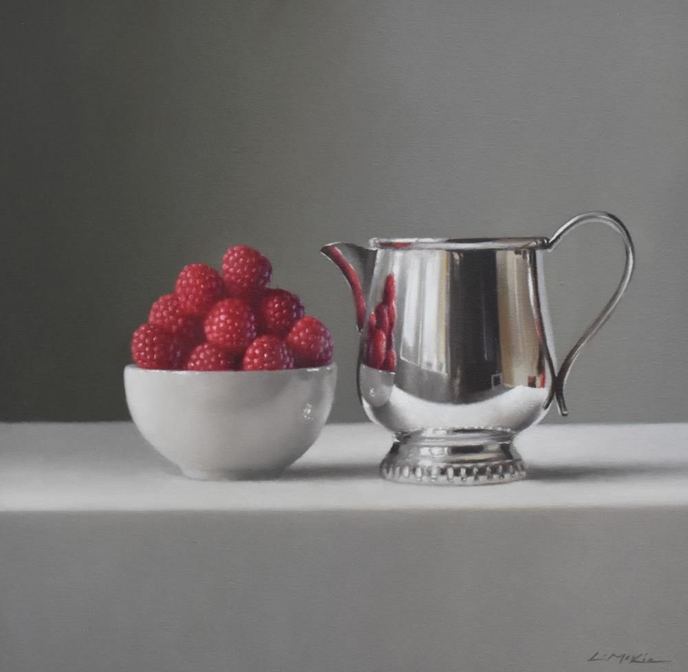 Silver Jug with Raspberries